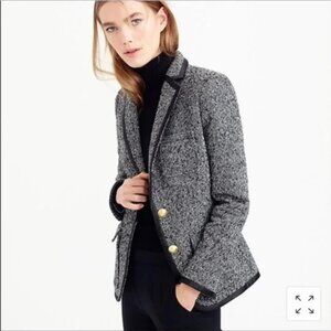 NEW J. Crew Rhodes Blazer Donegal Irish Wool Black White Tweed Size 8! RARE